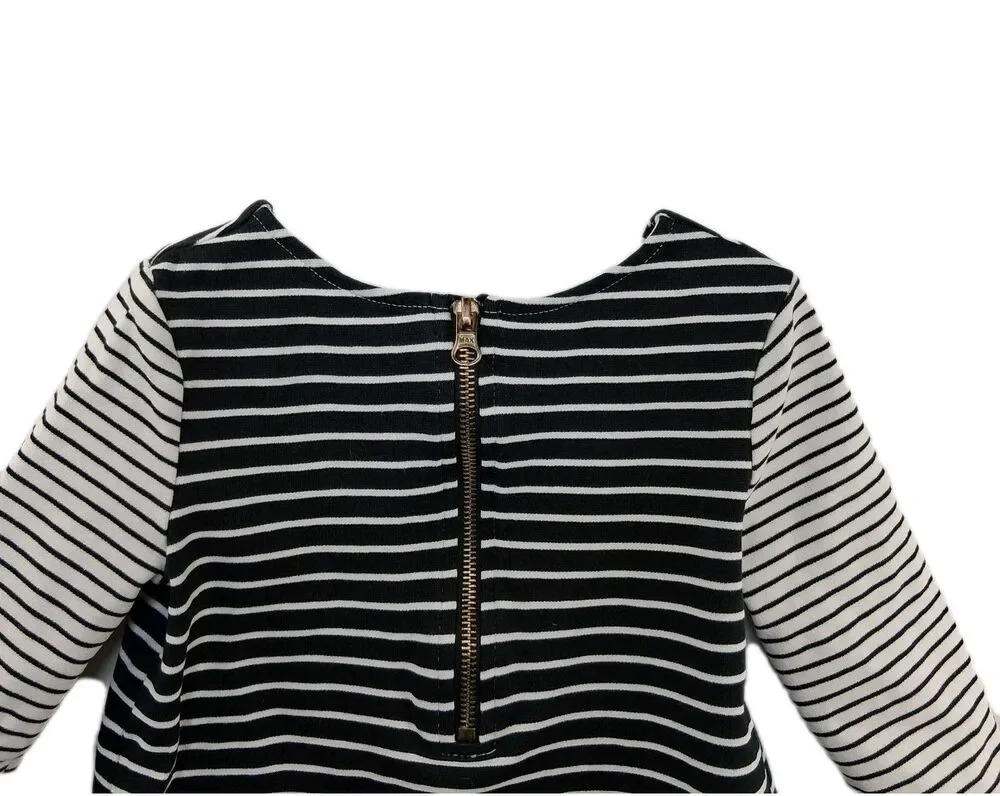 Osh Kosh Knit Dress Black White Long Sleeve Size 5T Casual